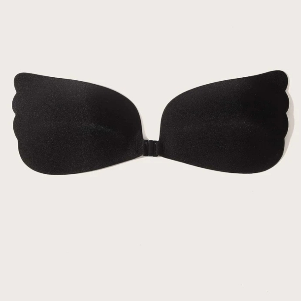 Black self adhesive front close bra backless size D
